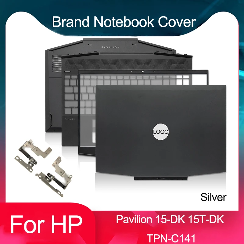 New Laptop LCD Back Cover/Front Bezel/Hinges/Palmrest Upper Case/Bottom Case For HP Pavilion 15-DK 15T-DK TPN-C141 Silver