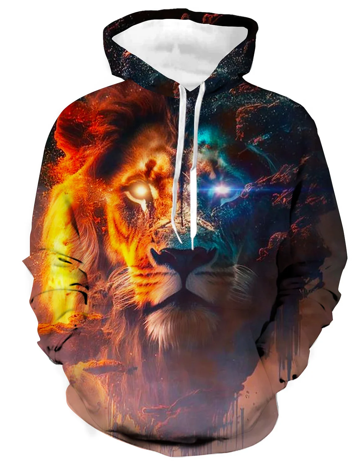 Men's Unisex Hoodie Fashion Pullover Hoodie Sweatshirt Hooded Animal Color Block Wolf Print Daily Sports 3D Print Casual Hoodies