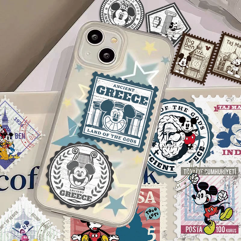 50 pezzi Disney Vintage Mickey francobolli adesivi cartoni animati simpatici graffiti decalcomanie per laptop scrapbook adesivo diario bagagli
