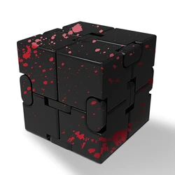 Infinity Magic Figet Cube Finger Toy Aluminum Alloy Metal Office Square Camouflage Flip Cubic Stress Relief Desk Toys Cool Gift