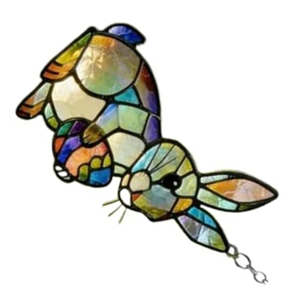 Acrylic Rabbit Window Decoration Featuring Precision Cut Outline and Smooth Polished Finish for Light Transmission