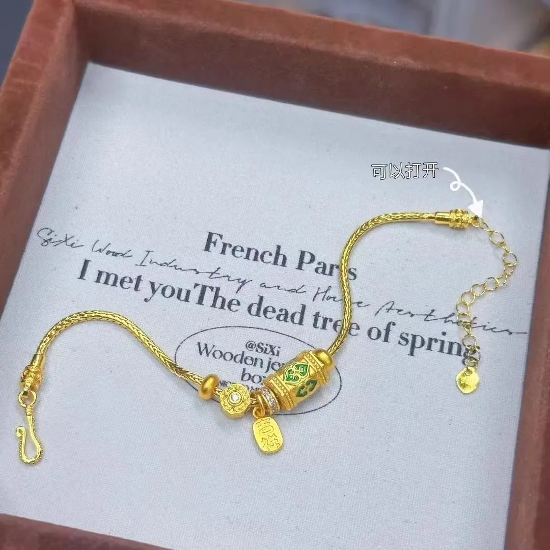 

luxury designer jewelry 9999 24K real gold snake bone bracelet women's fashion niche design hand jewelry