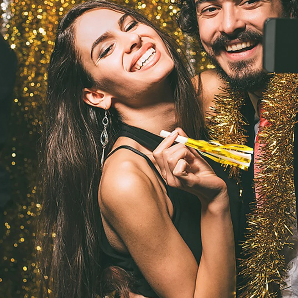 

30 pcs Party Horns Whistles Blowouts Noisemakers Birthday Gifts Fringe Metal Kids Adults Celebrations Durability Bright Design