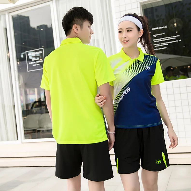 New style badminton clothing , Women Men tennis match training team clothes, tennis shirt girl , tennis skort ladies