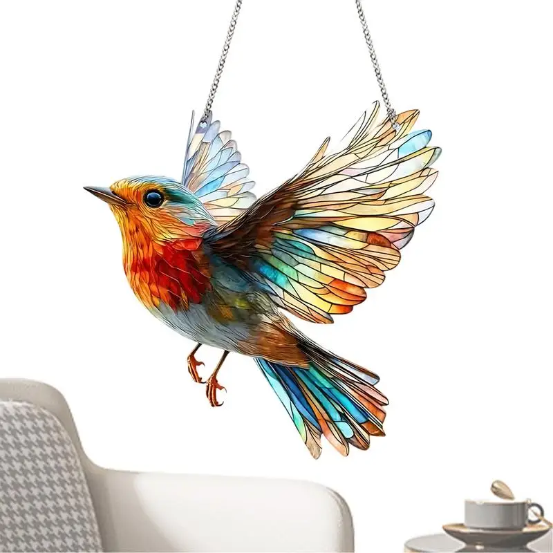 

Hummingbird Sun Catcher Colorful Bird Acrylic Window Suncatchers Bird Wall Decoration Flat Decorative Wall Art Decor For Home