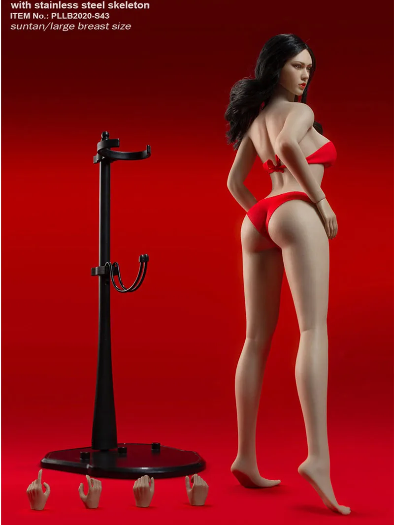 PLLB2020-S37/38/39/40/41/42/43 1/6 Female Plump Super Flexible Body Suntan/Pale Skin Large Breast 12'' Girl Action Figure Dolls