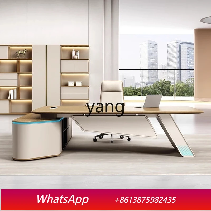 

Современный минималистичный стол и стул LMM в стиле лёгкой роскоши, комплект офисной мебели для руководителя.