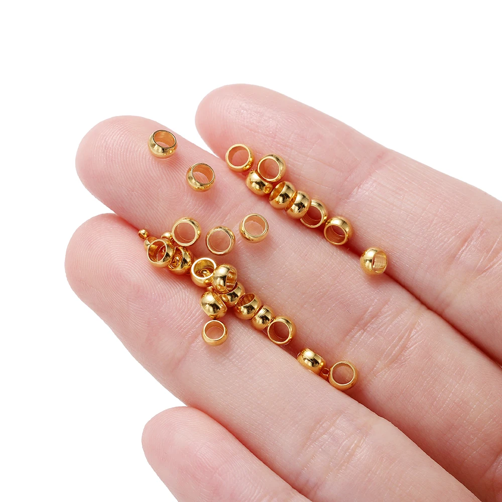 1.5-4mm Stopper Spacer Beads Stainless Steel Positioning Ball Crimp End Beads For DIY Jewelry Making Supplies Findings