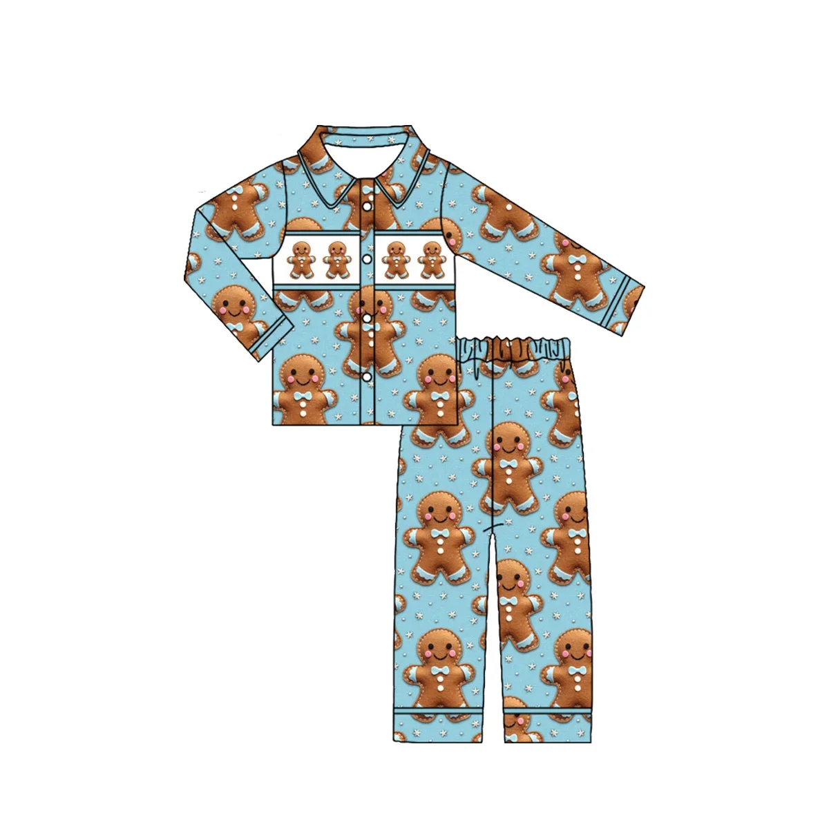 Wholesale Children Christmas Clothing Outfits Ginger Bread Man Pyjamas Sets Winter Boys Girls Robe For The Clothes