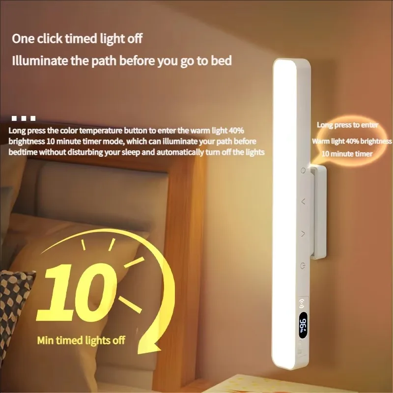 Eye Protection Rechargeable LED Small Desk Lamp Magnetic Mirror Front Night Light for Dorm Study Bedroom Reading Decor