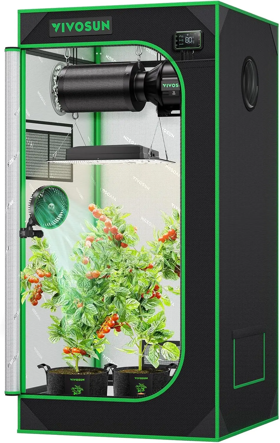 

2x2 Grow Tent, 24x24x48 High Reflective Mylar with Observation Window and Floor Tray for Hydroponics Indoor Plants