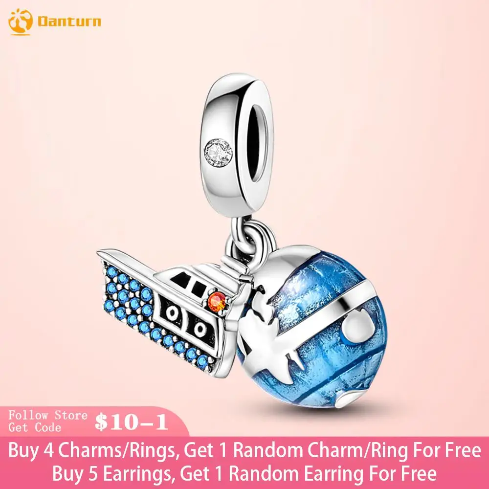 

Danturn 925 Sterling Silver Beads Around the World Dangle Charm fit Original Pandora Bracelets Fashion Women Jewelry