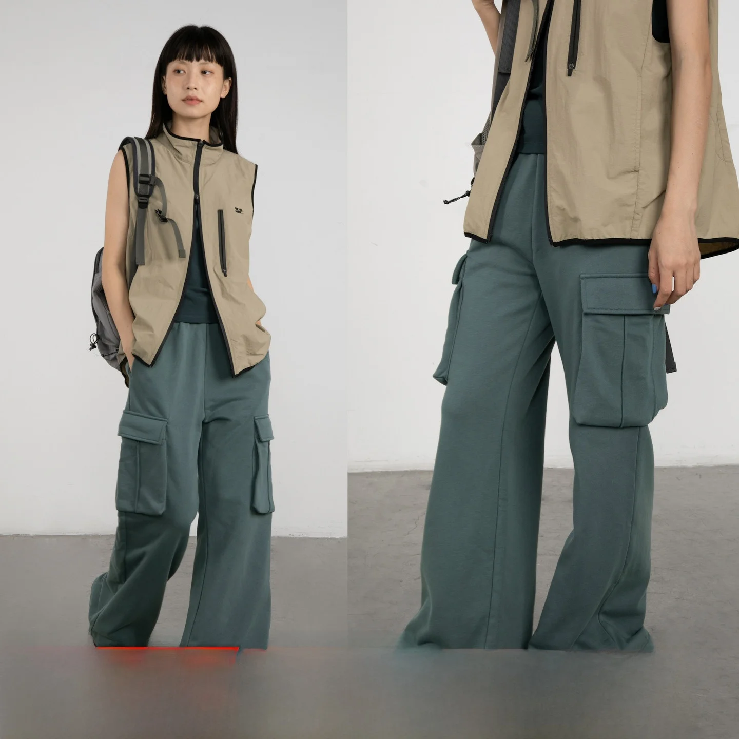 

Мужские повседневные расклешенные брюки с низкой талией и карманами из трикотажа, цвет бриллиантовый зеленый, от Crnenter