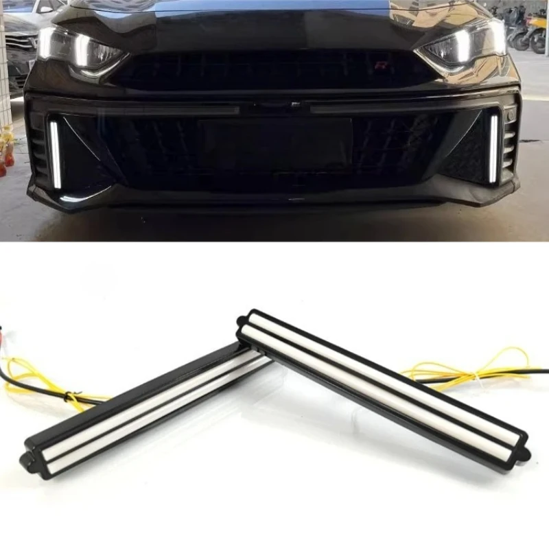 Car Led Daytime Running Light DRL Front Fog Lamp Dymanic Turn Signal 12V Daylights For Trumpchi Empow R Track Edition 2022-2024
