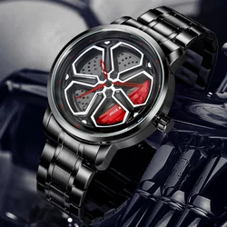 Personalized Cool Men Watch Wheel 360 ° Rotation High Quality Steel Belt Student Watches Hollow Male Fashion Quartz Wristwatch