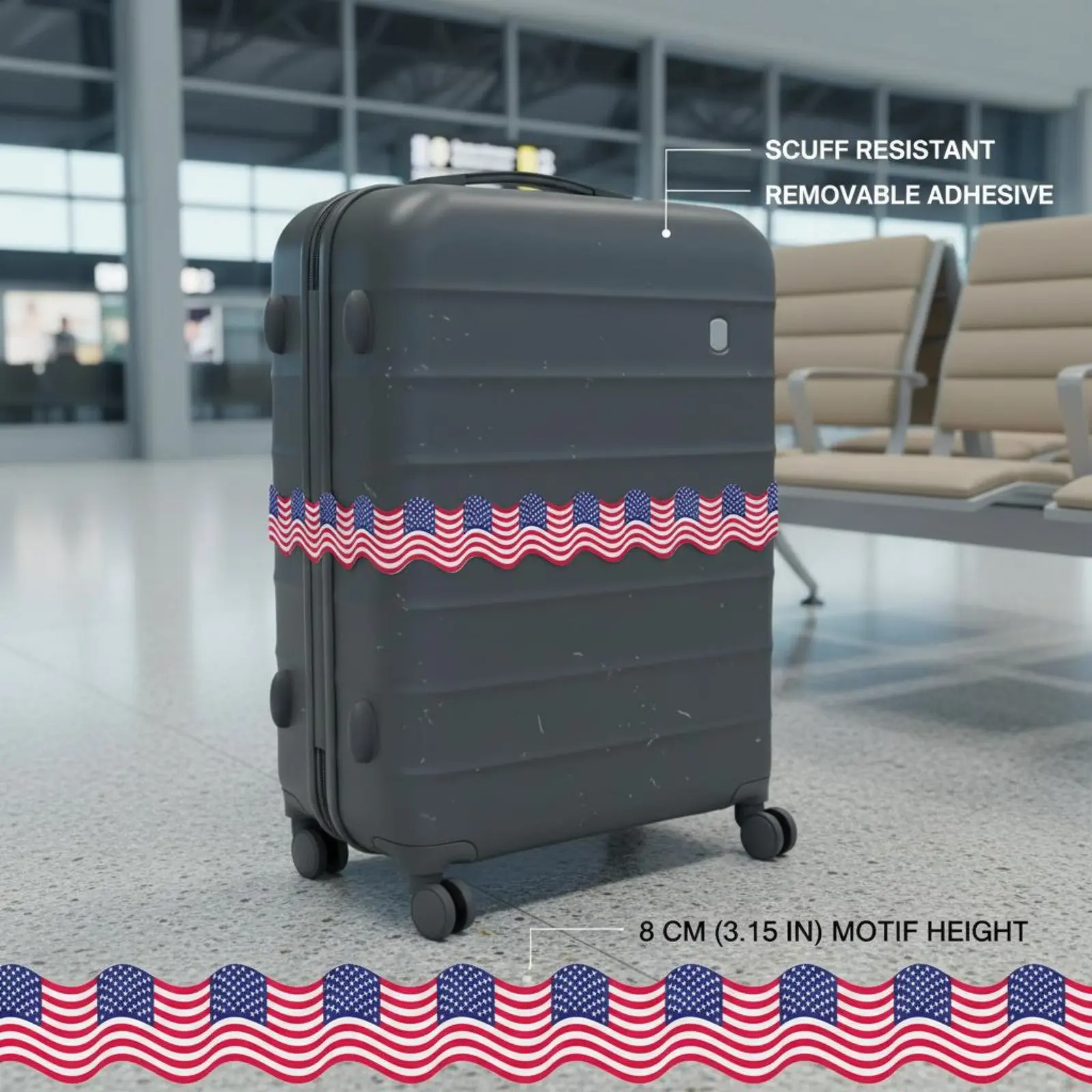 

American Flag Sticker Roll Cut to Length Celestial Bodies and Stripes Sticker Roll United States Flag Border Trim Bright Hues
