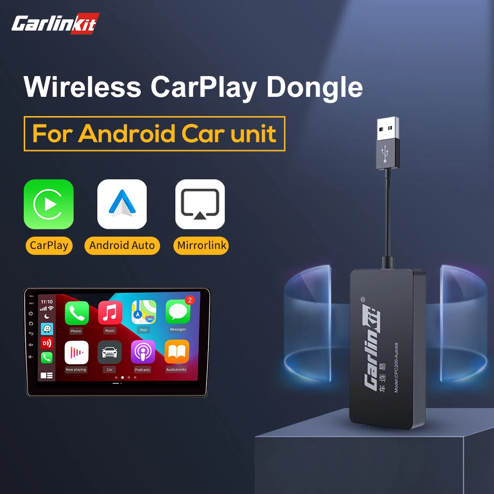 Carlinkit 무선 카플레이 및 안드로이드 자동 동글, 안드로이드 자동차 내비게이션 플레이어, USB 어댑터, 미러 스크린, 스포티파이 웨이즈 CCPA/W 