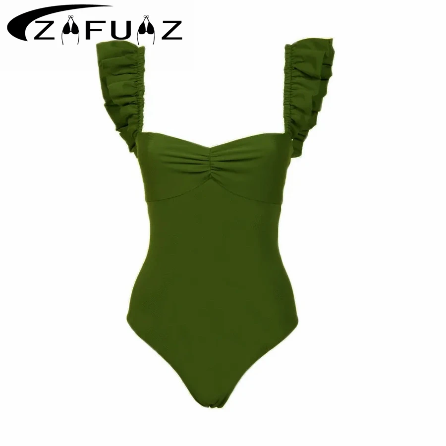 2024 Nuovo costume da bagno intero con volant floreale stampato push up bikini da donna costumi da bagno costume da bagno dimagrante abbigliamento da spiaggia femminile