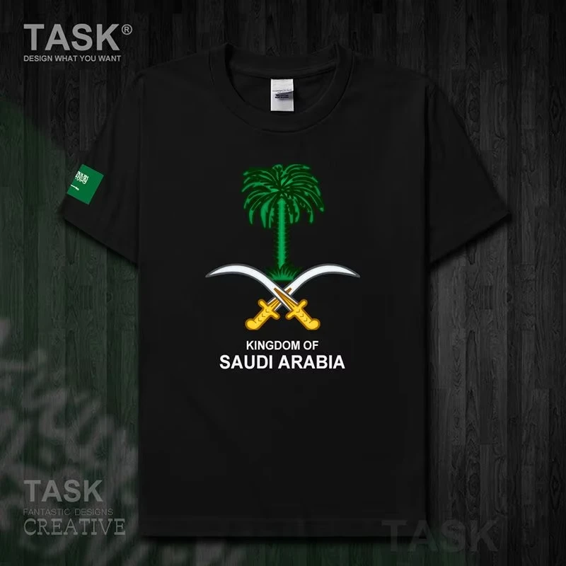 

Saudi Arabia Saudi Arabia cotton T-shirt Men's Short-sleeved Women's Sports Football National Team Logo Summer Unisex Tshirt Man