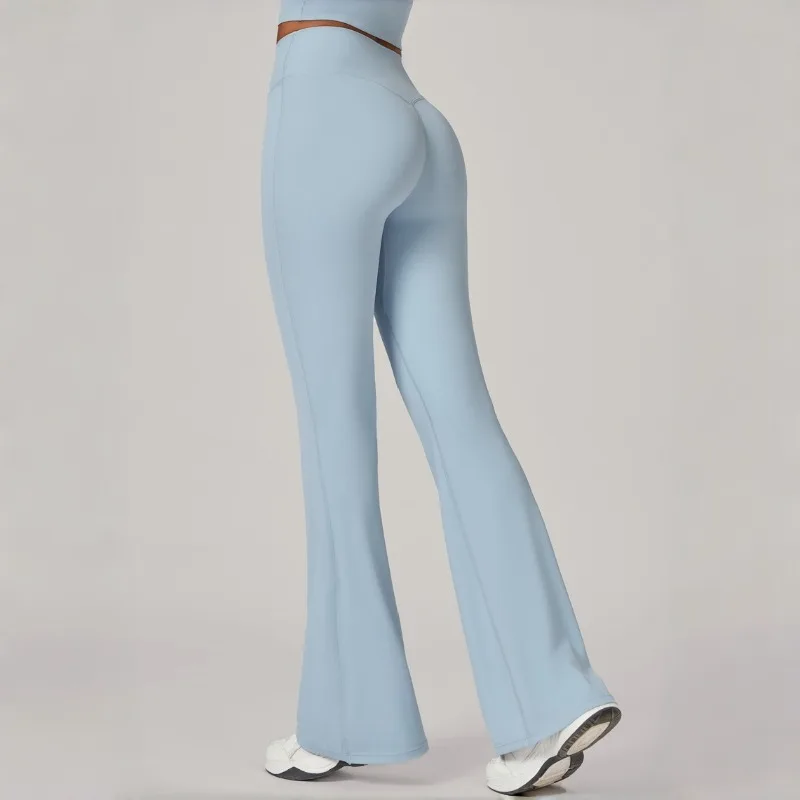 Women's High Waisted Yoga Pants Slim Fit Hip Lifting Flared Pants Gym Fitness Workout Pants Elastic Casual Sports Leggings