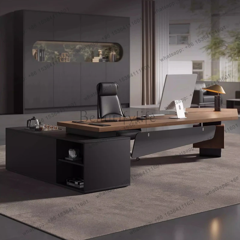 solid wood luxury Computer desk bureaux de travail Modern high-end design office table l shaped desk escrivaninha furniture