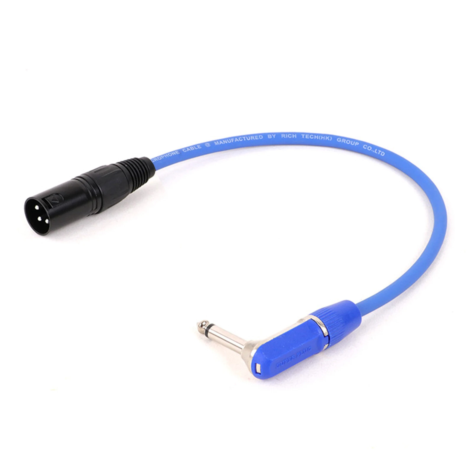 3Pin Male XLR to 1/4 (6.35mm) TS Angle Mono Male Jack Unbalanced Microphone Cable Mic Cord for Dynamic Microphone 0.3M-15M