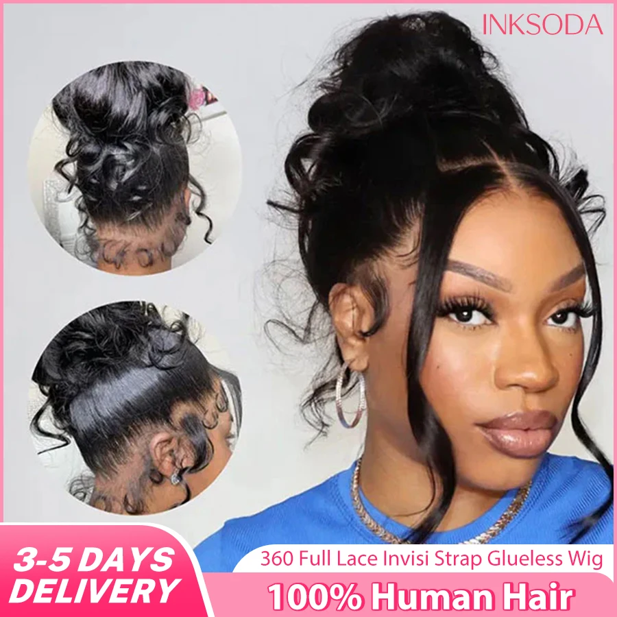 

30 40-дюймовый невидимый ремешок 360 Полные бесклеевые парики Человеческие волосы Скрытый шнурок 360 Кружевной фронтальный парик Объемная волна HD Парики фронта шнурка