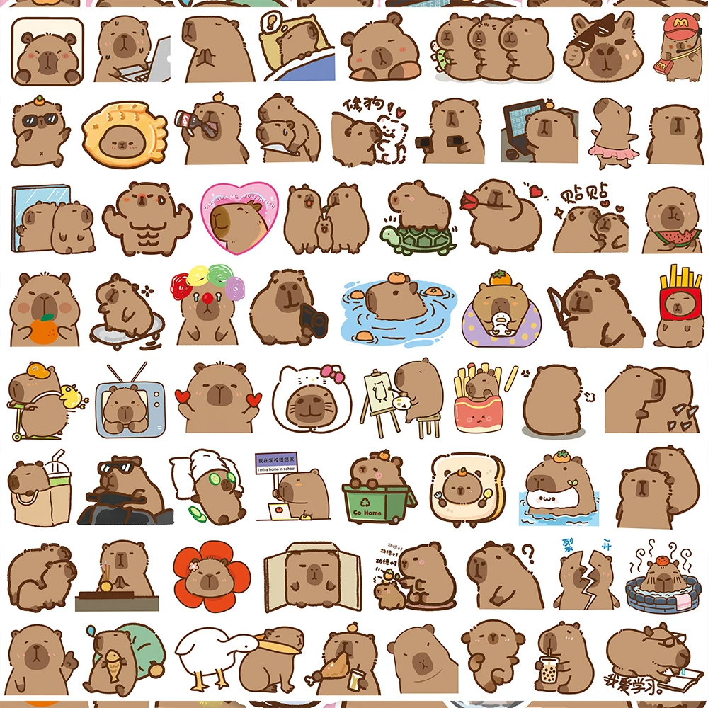 10/30/50/100pcs น่ารัก Capybara Graffiti สติกเกอร์การ์ตูนสติกเกอร์สัตว์ DIY กระเป๋าเดินทางไดอารี่กีตาร์โทรศัพท์ ...