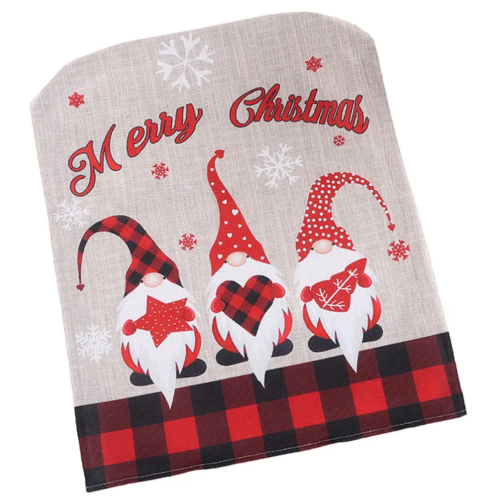 

Christmas Chair Covers Linen Blend Washable Reusable Dining Room Holiday Party Decor Kitchen Chair Slipcovers
