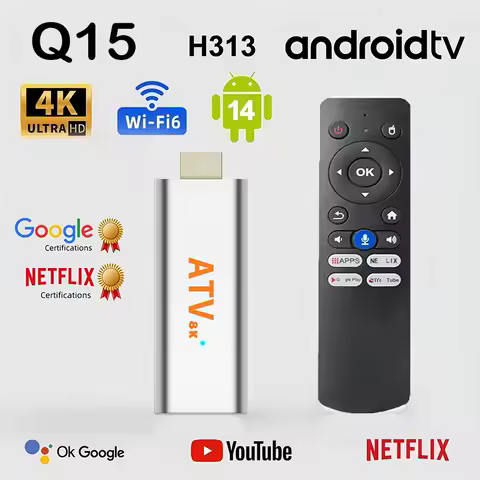 Andorid Tv Stick H313 Android14 2.4G&amp;5G Wifi Bluetooth 5.4 8K Video HDR10 Quad Core Cortex-A53 Aireplay Voice Tv Box Set Top Box