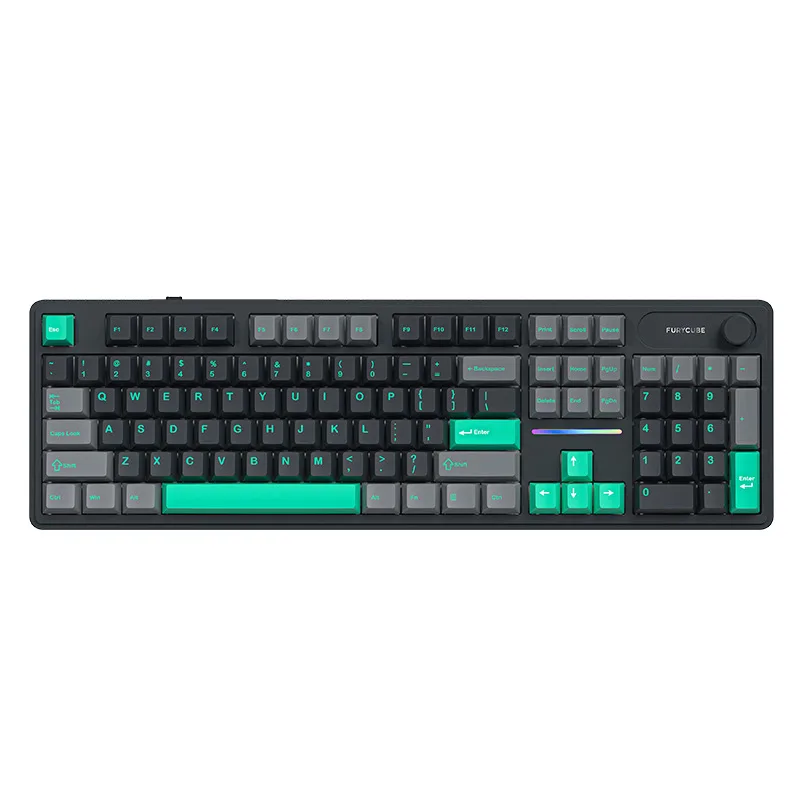 

Механическая клавиатура RX104 с PBT-кейкапами, беспроводная Bluetooth, три режима подключения, RGB-подсветка, проводная, с полным переключением клавиш (Full-Key Rollover)