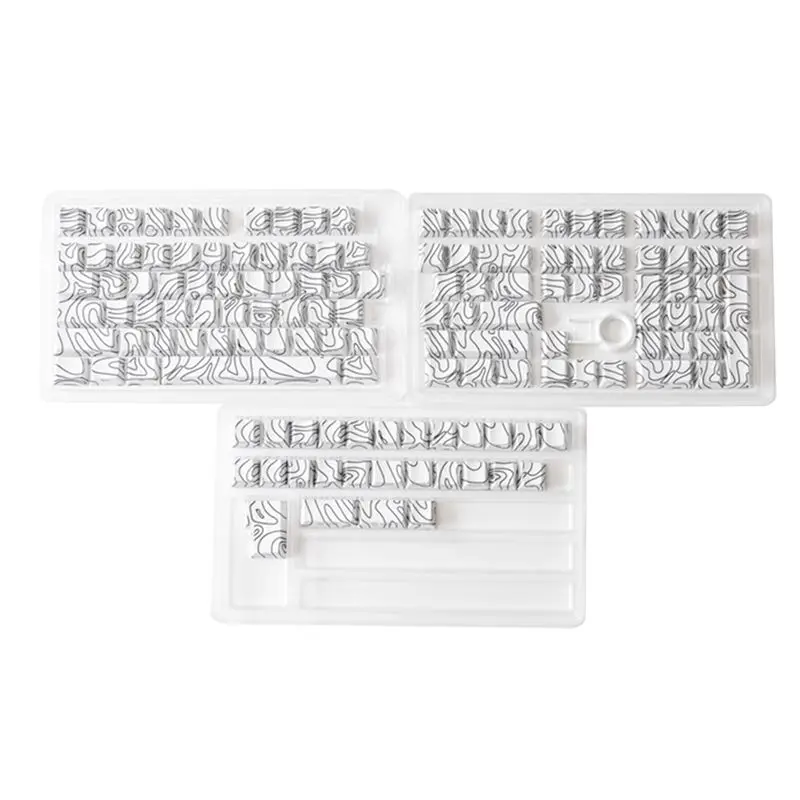 A46M-131 Keys PBT Keycaps Set Thermally Sublimated Side Engraved Transparent Keycaps For Gaming Keyboard