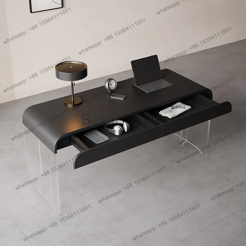 Acrylic floating desk small apartment household bedroom study writing desk