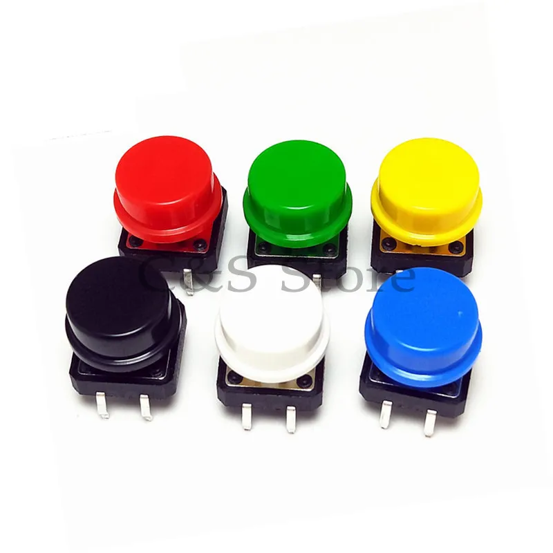 50set Round Tactile Push Button Caps Kits 12*12*7.3MM Micro switch button + Tact Cap for Arduino Switch