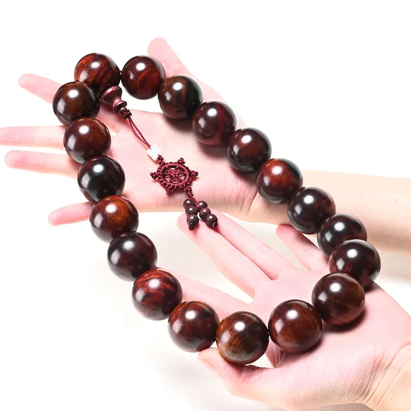 

Natural Laos Rosewood Hand-Held Rosary Bracelet Large Buddha Beads Car Hanging Car Accessories Bracelet