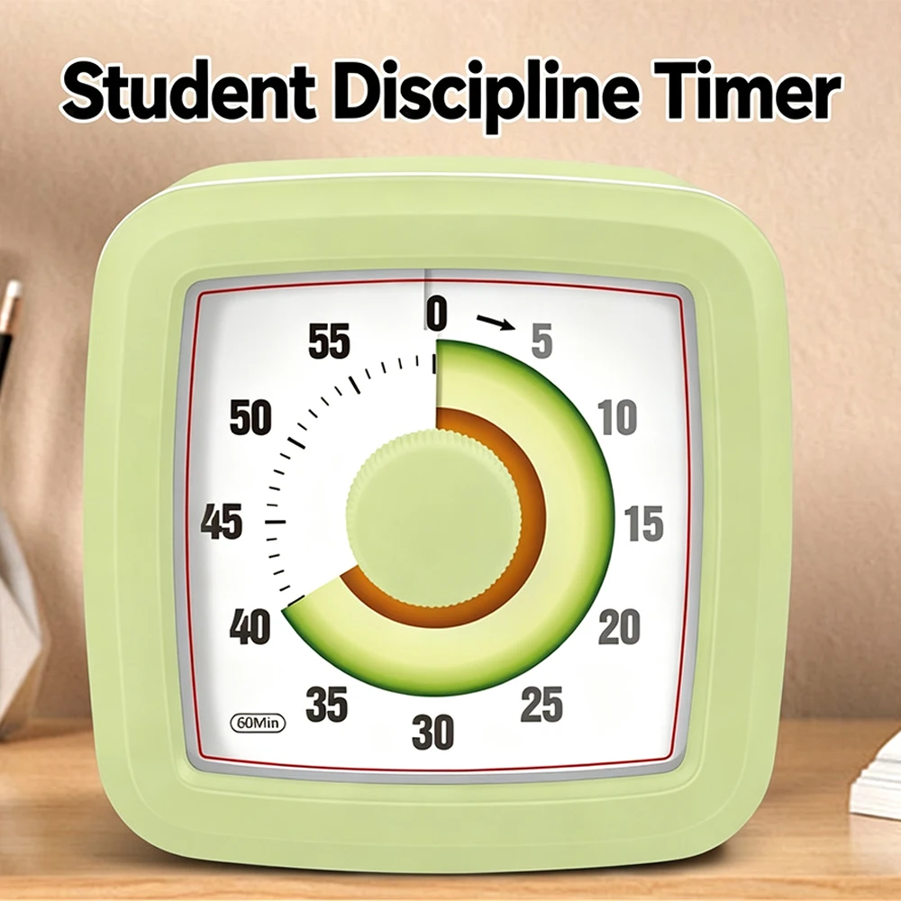60 Min Visual Countdown Timer Avocado Silent Timer Student Study Homework Kitchen Cooking Desktop Time Management Alarm Tool