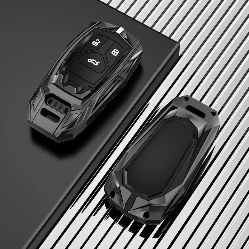 Fit for Audi key ring cover buckle case A4 B9 A5 A6L A6 S4 S5 S7 8W Q7 4M Q5 Q7 TT TTS TFSI RS Sline SQ5 8s Coupe car key cover