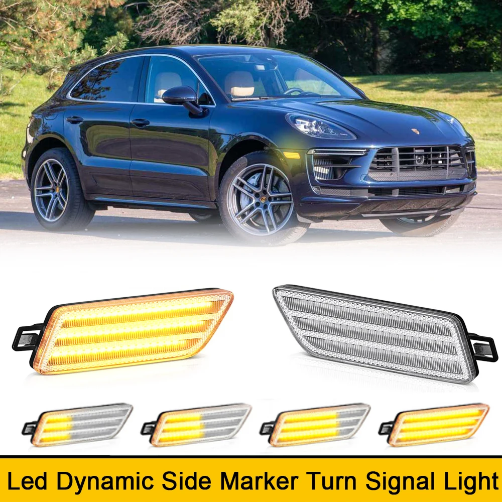 

2pcs 2014-2021 For Porsche Macan 95B-Series LED Repeat Blinker Front Fender Side Marker Lights Car Indicator Turn Signal Parking