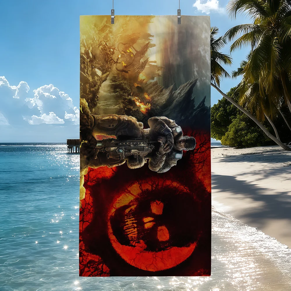 Game G-Gears Of War Towel Soft Pool Gift For Travel Gym Shower Camping Quick Dry Sports Beach Towels