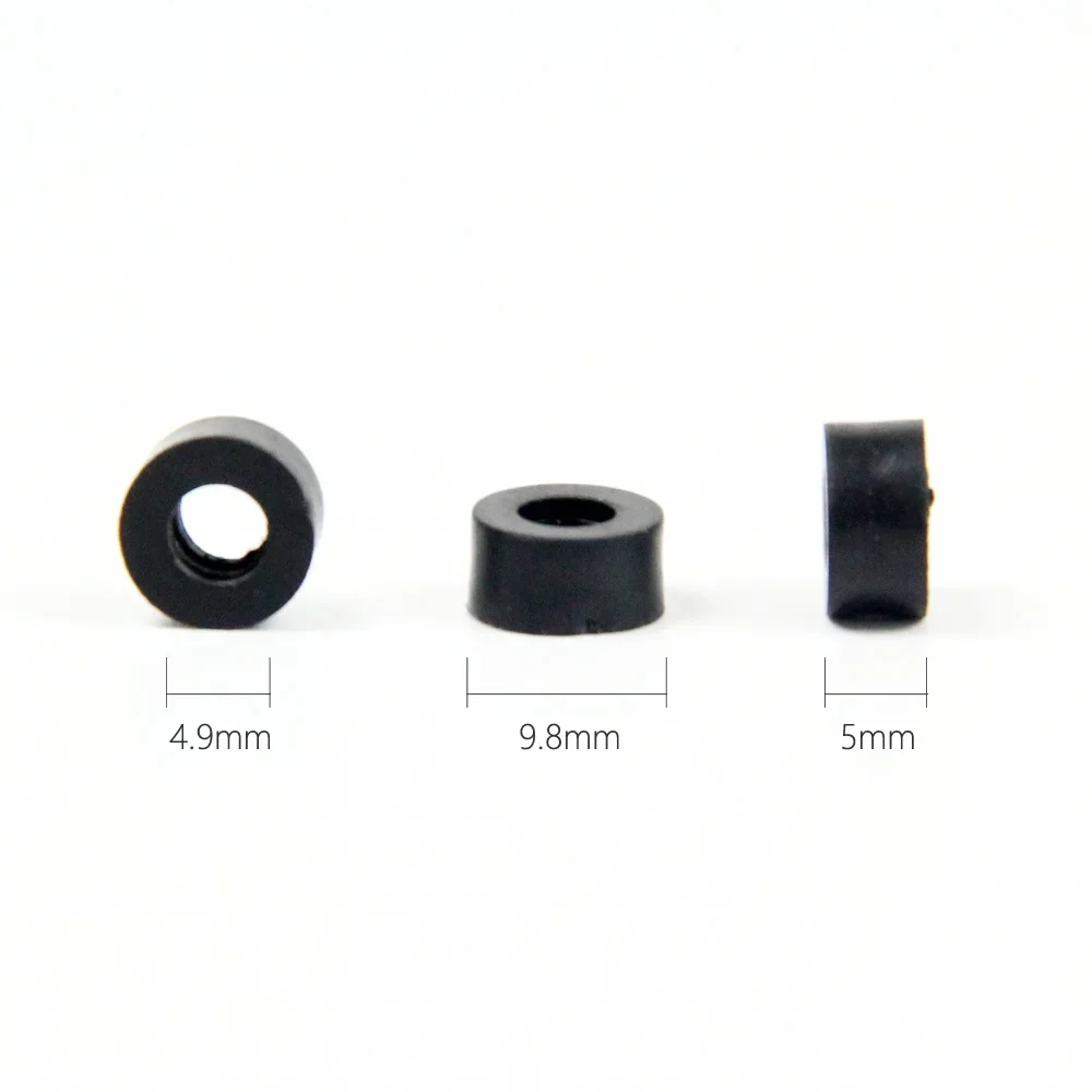 100pcs Holster Spacers Black Nylon Round Rubber Washer 5mm Thick O-Ring Fastener