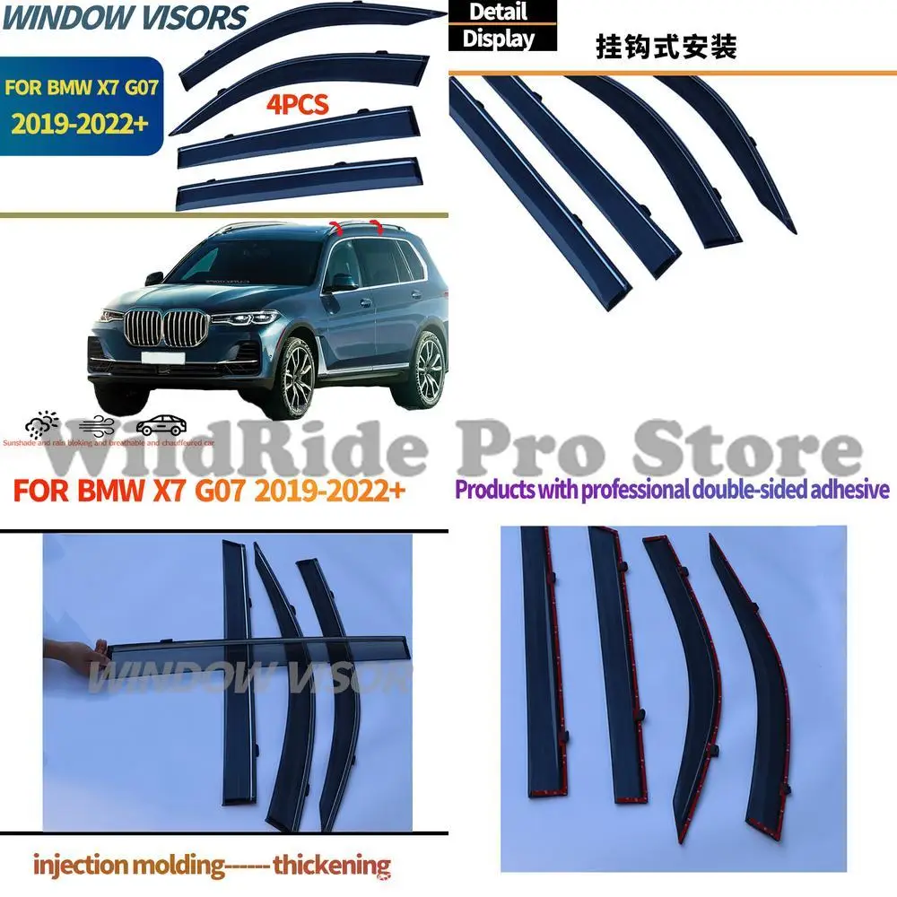 

1 set For BMW X7 G07 2019+ Window Visors Rain Deflectors Side Window Shades