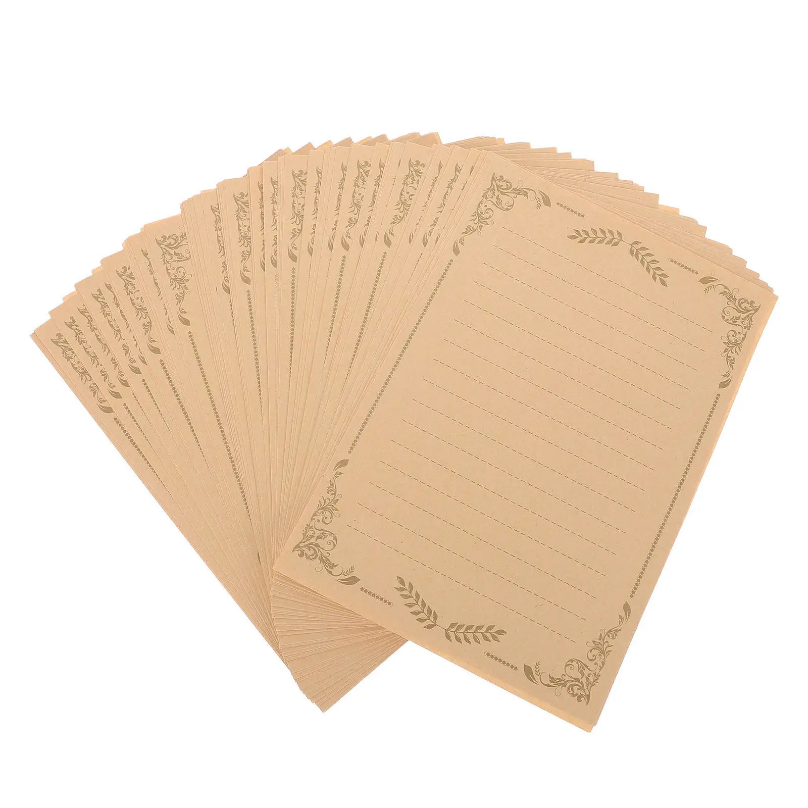 100Sheets Retro Vintage Letter Stationery for Handwriting Calligraphy Invitations Decorative Parchment Writing Paper Set