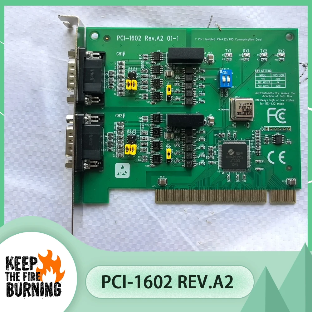For ADVANTECH 2-port RS-422/485 communication card PCI-1602 Rev.A2 01-1
