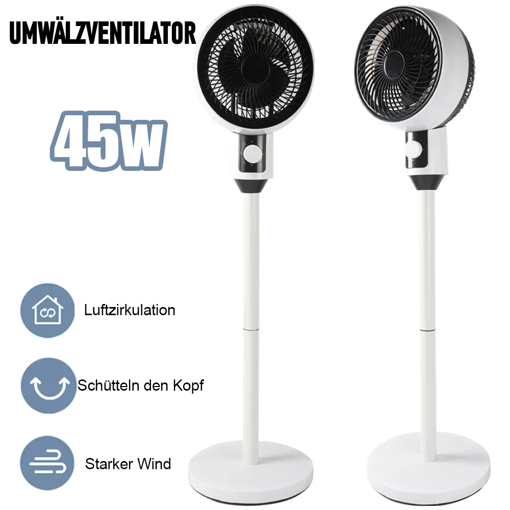 Ventilador oscilante portátil, ventilador de torre, ventilador eléctrico recargable, ventilador de circulación de turbina de aire, ventilador silencioso con regulación de 3 velocidades