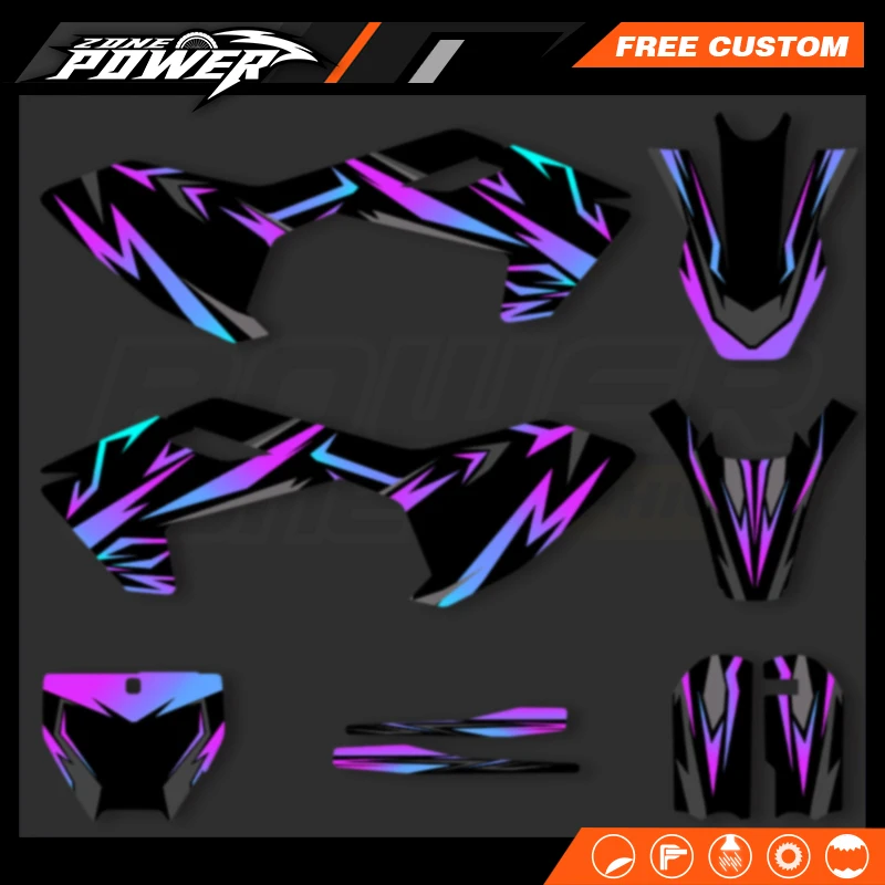 

Powerzone Custom Team Graphics Decals Stickers Kits for Husqvarna TC65 TC 65 2016-2023 Number Name Custom