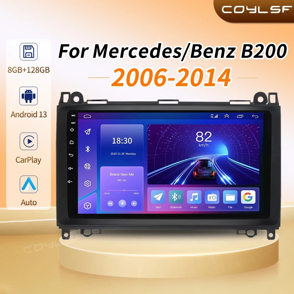 8+128G Android 13 Autoradio Multimediaspeler For Mercedes Benz W169 W245 W639 W906 Sprinter B160 B170 B200 Vito Viano A/B Klasse