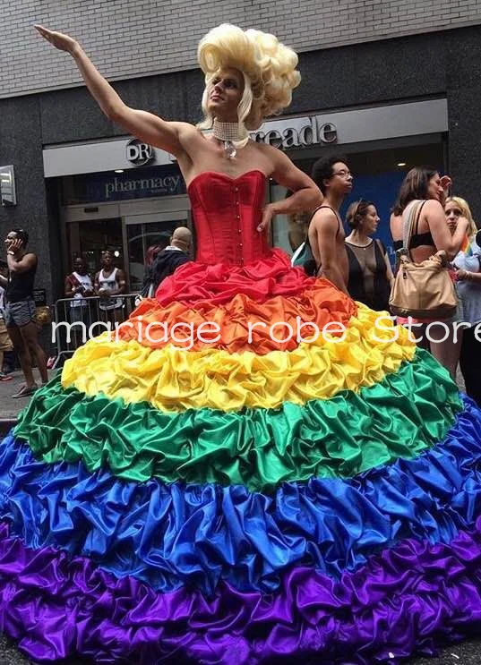 Tęczowa kultura Meksyku Suknie wizytowe na bal Meczę Ruched Ruffles Sweetheart Gorset Zgiełku Death Day Event Suknia wieczorowa na zamówienie