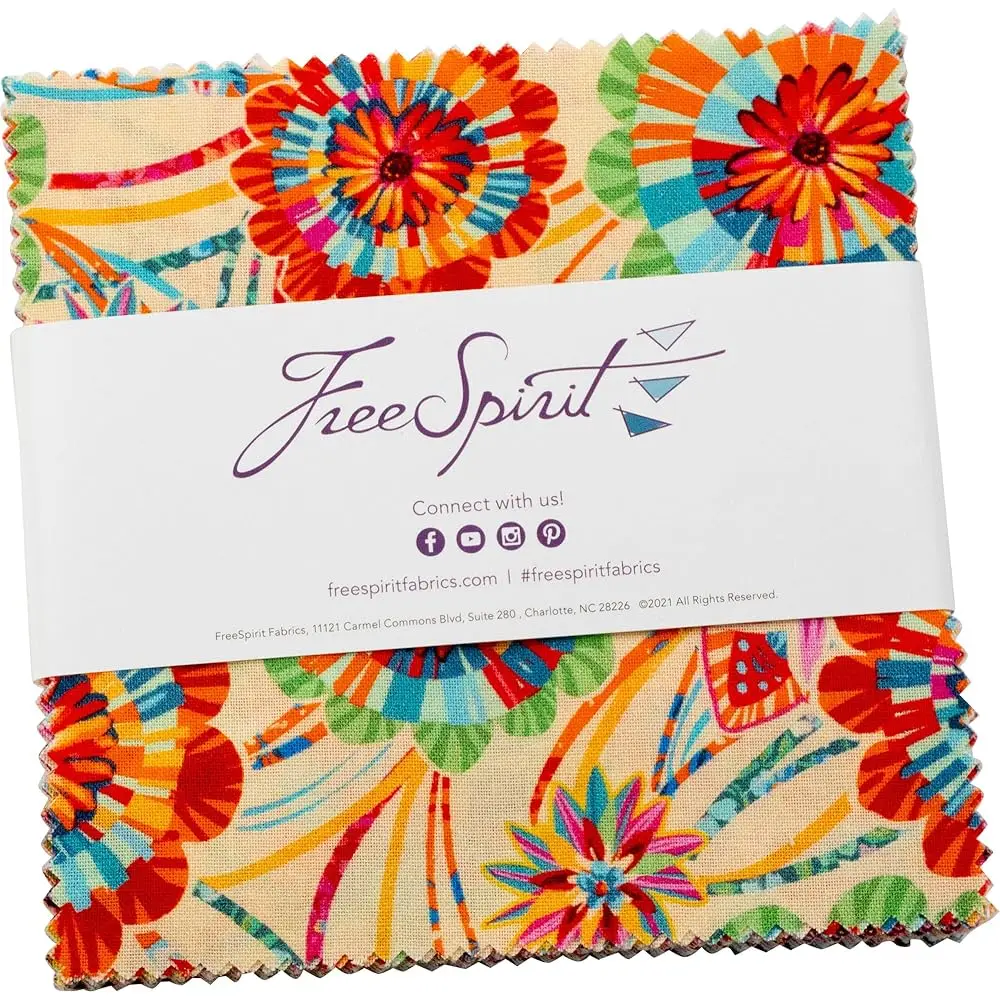 

Набор тканей Odile Bailloeul Festival Charm Pack, 42 квадрата по 5 дюймов, FreeSpirit Fabrics