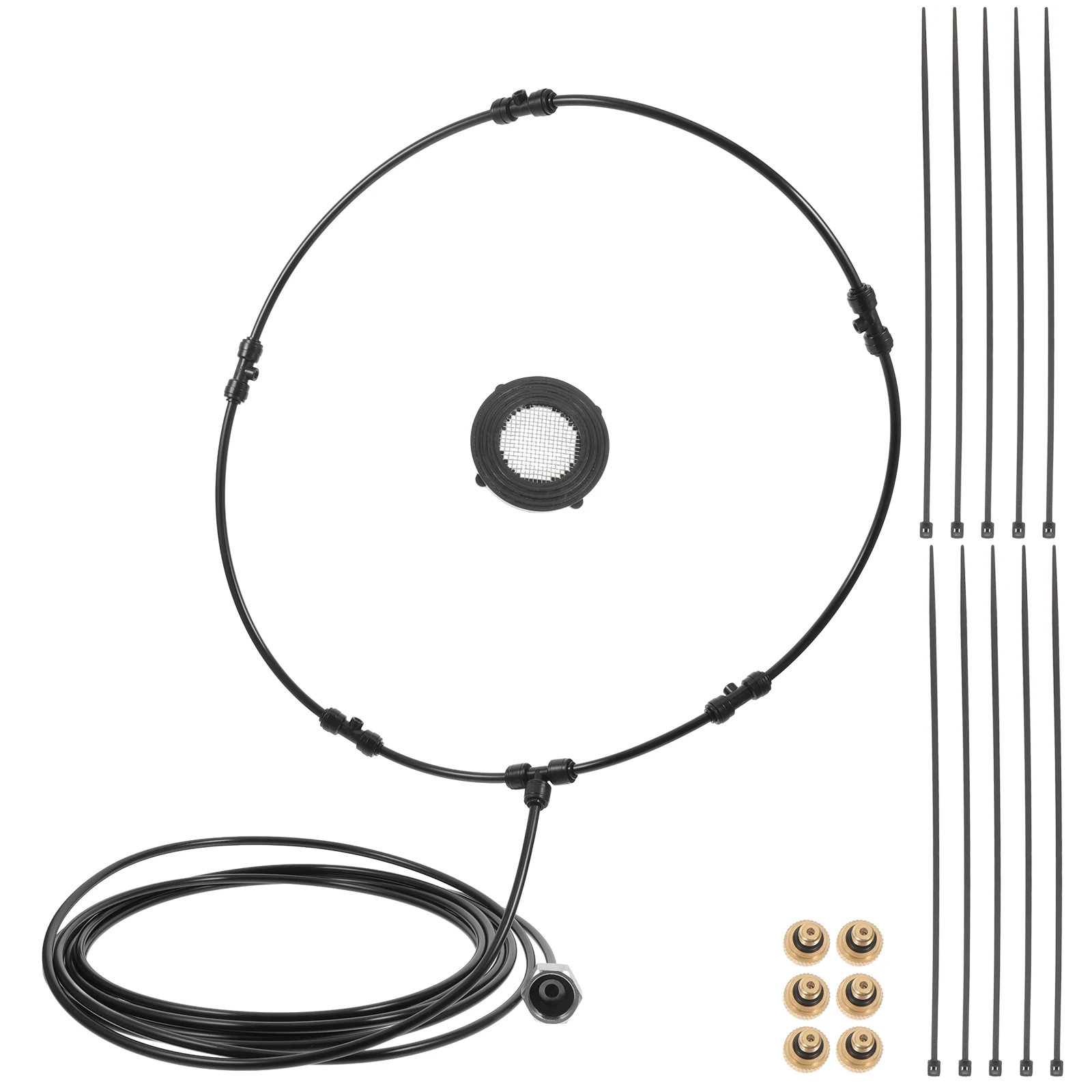 

1 set Outdoor Fan with Mister Kit 6M Black PVC Hose Cooler for Patio Garden Misting Systems Accessories Fans Outside