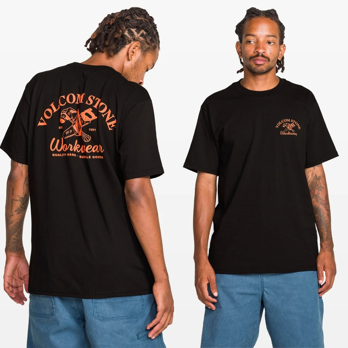 Crosscut Workwear Volcom Skateboarding Extreme Sports Brand T-Shirt Cotton Graphic Tee Men Women Summer Streetwear